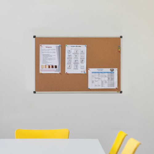 Bi-Office Aluminium Frame Cork Noticeboard 1200x900mm CA051170 BQ42051 Buy online at Office 5Star or contact us Tel 01594 810081 for assistance