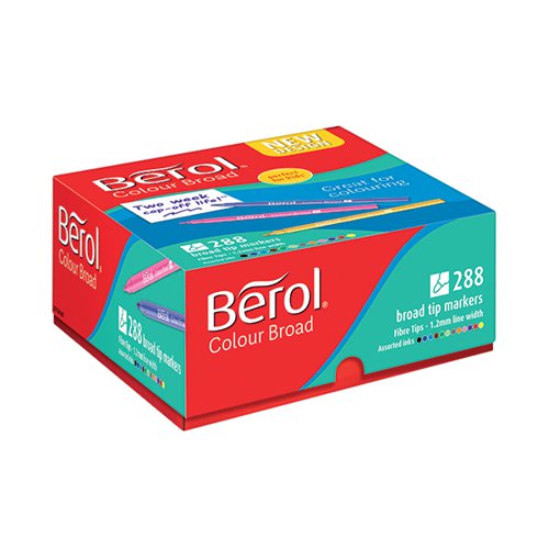 Berol Colour Broad Class Pack Assorted (Pack of 288) 2057598 Fineliner & Felt Tip Pens BR31760