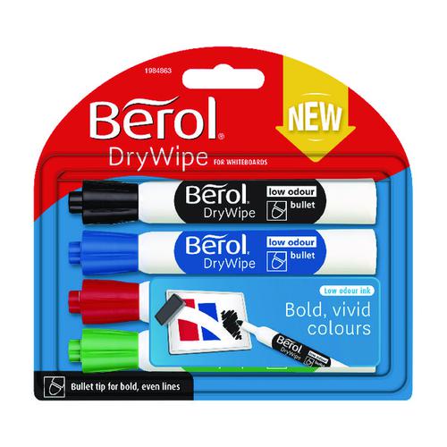 Berol Drywipe Marker Standard Assorted (Pack of 48) 1984864