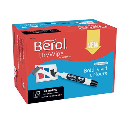 Berol Drywipe Marker Bullet Tip Assorted (Pack of 48) 1984867