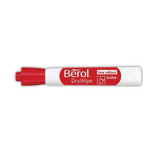 BR84867 | The Berol washable drywipe range has been specially formulated for use on childrens' whiteboards and will wash easily from clothes and most other fabrics. Bullet tip for bold, even lines. Line width 2mm. This assorted pack contains 48 markers, 8x black and 5x each blue, red, green, purple, lime, pink, orange and brown.