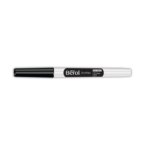 The Berol washable drywipe range marker pens are formulated for use on most leading brands of non-absorbent drywipe boards. Tough, fine nibs make these ideal for the rigours of academic use. Low odour ink. Ventilated cap for safety. Line width 1.0mm. This pack contains 192 black markers.