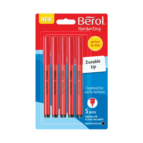 Berol Hand Writing Pen Black (Pack of 5) 2149169