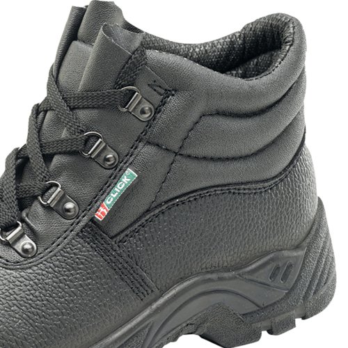 These high quality safety boots are suitable for use in industrial environments keeping your feet comfortable and protected. A dual density sole gives additional grip and are also protected from static shock. The 4 D-ring boots include a steel mid-sole, 200 joule toe-cap, and leather uppers so that the most delicate parts of your feet are protected against injury. These also features shock absorbing heals to help mitigate injuries from one-off or repeated shock loading. The soles are resistant to oil and slip resistant, providing a high quality protective necessities for anybody working in an industrial environment. Conforms to EN ISO20345:2011 S1P SRC.