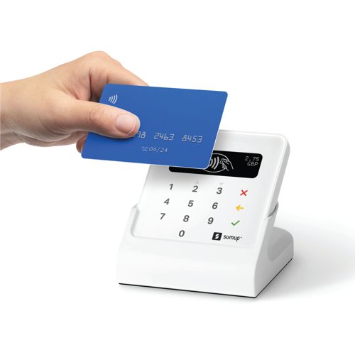 The perfect combination for growing businesses, the SumUp Air Card Reader and Charging Station accepts payments in-store or on the go, accepting all major debit and credit cards as well as Google, Samsung and Apple Pay. Keeping fully charged with the Air Charging Station while showing clients that card payments are accepted. No fixed costs required, paying per transaction without activation fees, fixed costs, or contractual obligations.