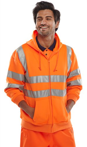 BSW02893 Beeswift Zip Up Hooded High Visibility Sweatshirt