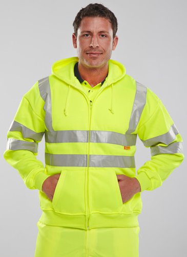 BSW13511 Beeswift Zip Up Hooded High Visibility Sweatshirt