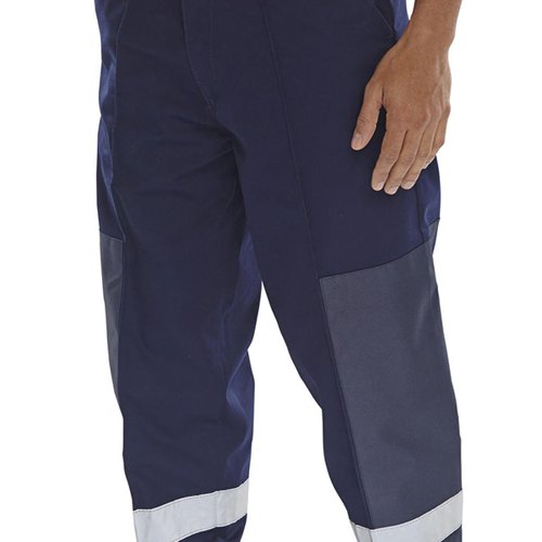Work trousers made from 65%/35% polyester/cotton. Features 7 belt loops, 2 hip pockets and heavy duty outer leg reinforcement fabric. Washable at 60 degrees.