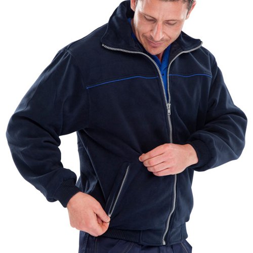 This high quality fully lined fleece with full zip front is warm and cosy. It features a concealed lightweight hood and rib knitted waistband and cuffs for extra warmth. Two pockets with zip closure keeps personal effects secure. Machine washable at 30 degrees.