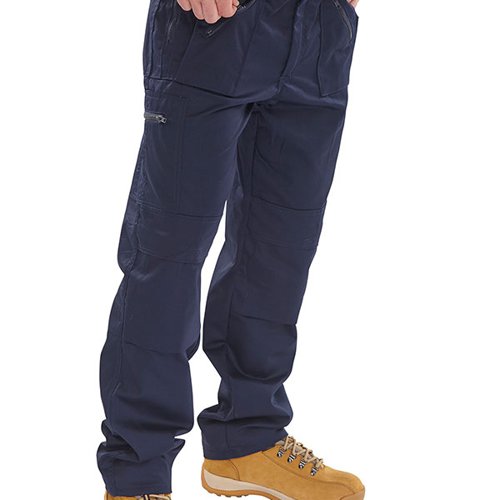 Beeswift Click Action Work Trousers Navy Blue 30