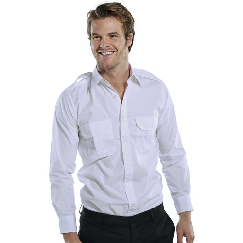 Beeswift Pilot Long Sleeve Shirt White 19.5