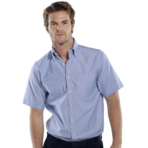 Beeswift Short Sleeve Oxford Shirt Blue 17.5