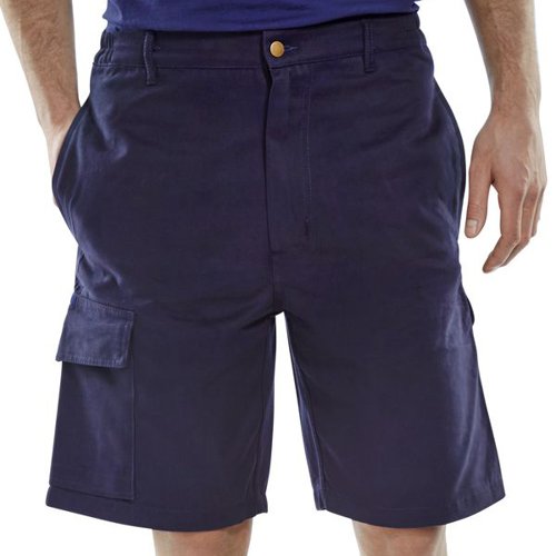 Beeswift Cargo Pocket Shorts Navy Blue 30