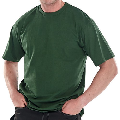 Beeswift Click Heavyweight 100% Cotton T-shirt Bottle Green L