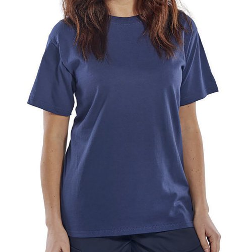 Beeswift Click Heavyweight 100% Cotton T-shirt Navy Blue XL