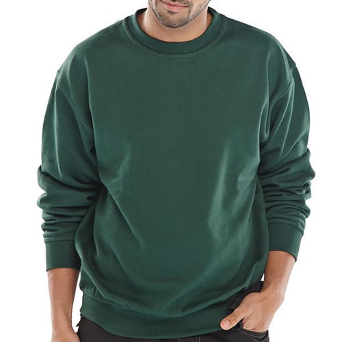 Beeswift Click Polycotton Sweatshirt Bottle Green L BSW01864 Buy online at Office 5Star or contact us Tel 01594 810081 for assistance