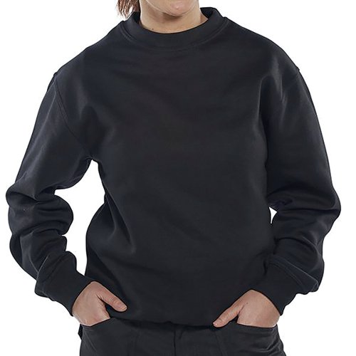 Beeswift Click Polycotton Sweatshirt Black L BSW01870 Buy online at Office 5Star or contact us Tel 01594 810081 for assistance