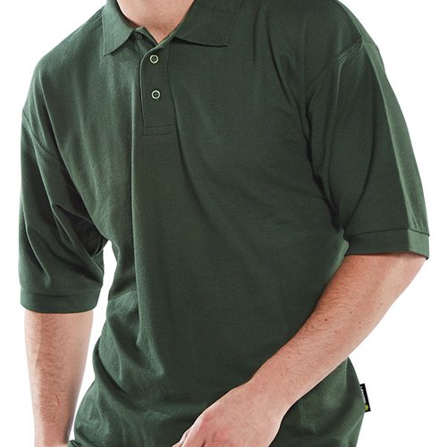 Beeswift Click Short Sleeve Polo Shirt Bottle Green XL