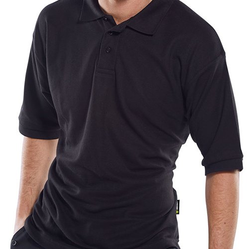 Beeswift Click Short Sleeve Polo Shirt Black XL