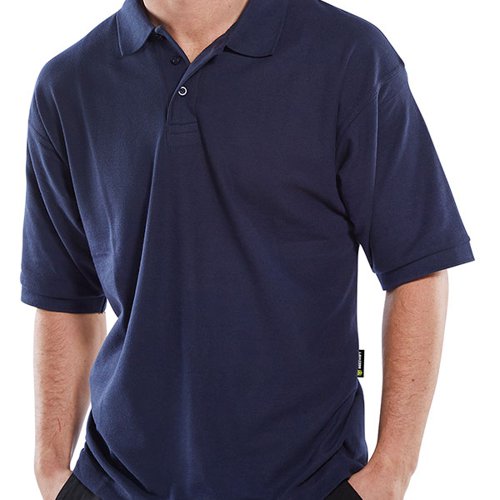 Beeswift Click Short Sleeve Polo Shirt Navy Blue XL