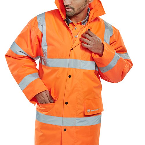 Beeswift Constructor High Visibility Jacket Orange 5XL