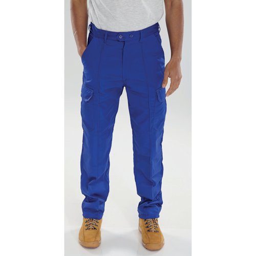 Beeswift Super Click Drivers Trousers Royal Blue 30