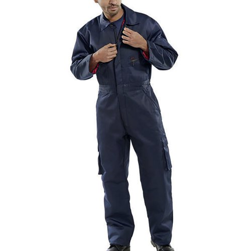 Beeswift Click Quilted Boilersuit Navy Blue 36