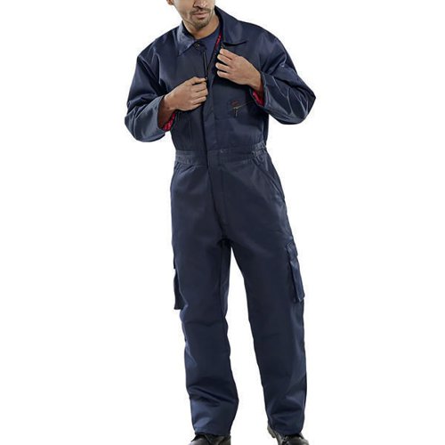Beeswift Click Quilted Boilersuit Navy Blue 44