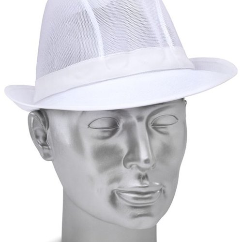 The Beeswift hygienic trilby hat in white is made from a lightweight nylon mesh. Offers good head coverage. Good for achieving hygiene standards. The hat is washable.