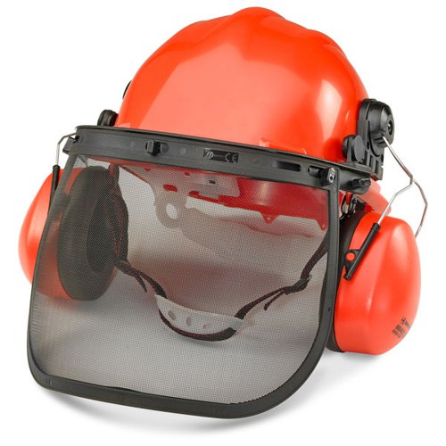 Beeswift Forestry Safety Helmet Kit is suitable for forestry, strimming and agricultural. The kit contains 1 xABS Safety Helmet, 1 set of clip-on ear defenders (SNR: 25.9dB H: 29.3dB M:23.8dB L:15.5dB), 1 xchin strap and 1 xmesh face shield with mount. Conforms to the following standards EN397, EN352-3, EN1731. Conform to EN166:. Optical Class:1. F - (Low impact energy).