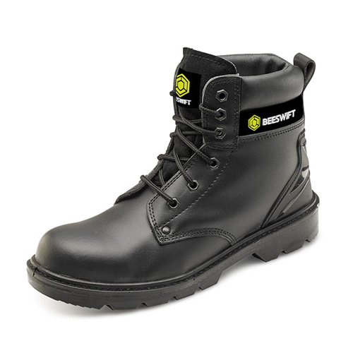 Beeswift Click Smooth 6 Inch Leather Boots 1 Pair Dual Density PU Steel Toe Cap BSW06413