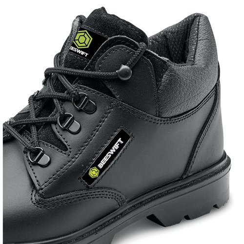 Beeswift Click Leather Mid Cut Midsole Steel Toe Capped Boots 1 Pair Black 07 - BSW06440 | Beeswift