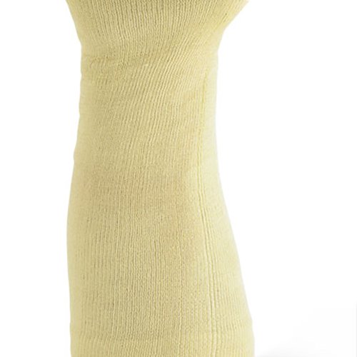 BSW10123 | Beeswift Kevlar Sleeve with Thumbslot is a reinforced sleeve with thumbslot made from 100% reinforced fibre and offers excellent cut resistance. Soft and comfortable against the arm during use. Extremely lightweight elasticated style allows the sleeve to remain in place during the most rigorous tasks. Thumbslot is added to further ensure that the product remains in place. Ideal in industries where laceration risks to the arms are prominent. EN388: 2016. Level 1 - Abrasion. Level x- Cut Resistance (Glove blunted the blade, ISO 13997 test required). Level 4 - Tear Resistance. Level x- Puncture. Level B - ISO 13997 Cut Resistance.