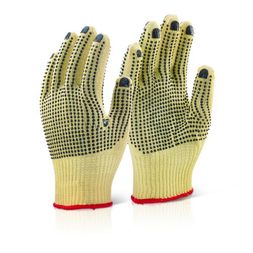 Beeswift Reinforced Mediumweight Dotted Gloves 1 Pair Yellow 10