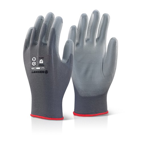 Beeswift PU Coated Gloves Grey L