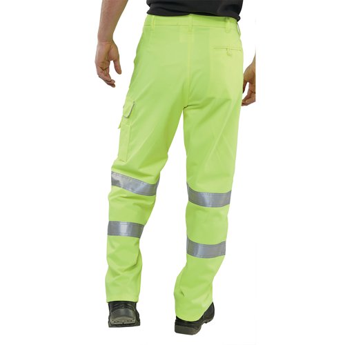 Beeswift Polycotton High Visibility Trousers Saturn Yellow 36