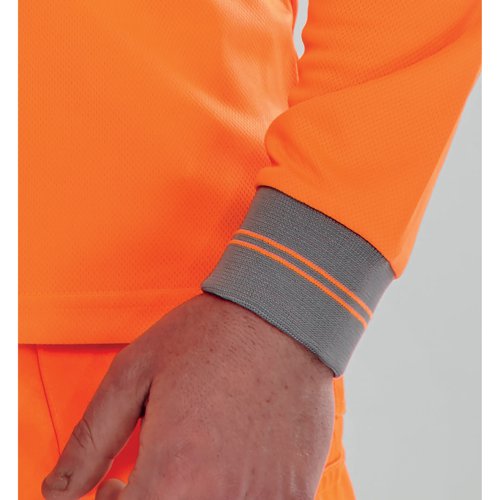 Beeswift Long Sleeve Polo Shirt Orange M