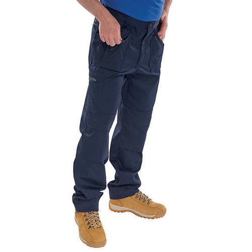 Beeswift Click Action Work Trousers Navy Blue 48T