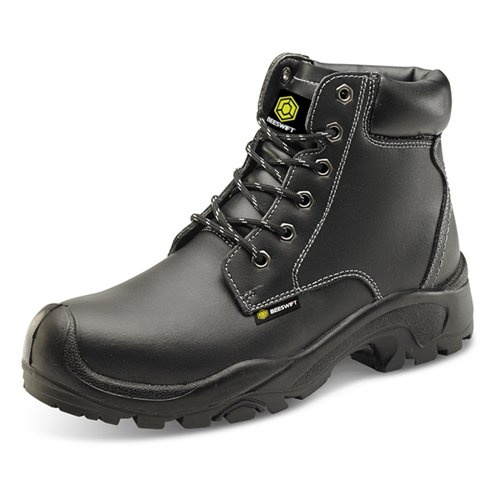 BSW12878 Beeswift 6 Eyelet PU Rubber S3 Steel Top Cap Safety Boots 1 Pair