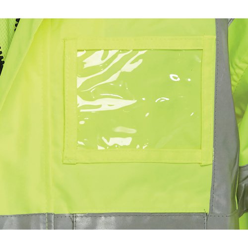 Beeswift Two Tone Breathable High Visibility Traffic Jacket Saturn Yellow/Navy Blue 4XL