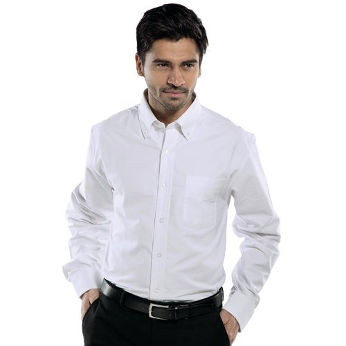 Beeswift Oxford Long Sleeve Shirt White 15 BSW13158 Buy online at Office 5Star or contact us Tel 01594 810081 for assistance