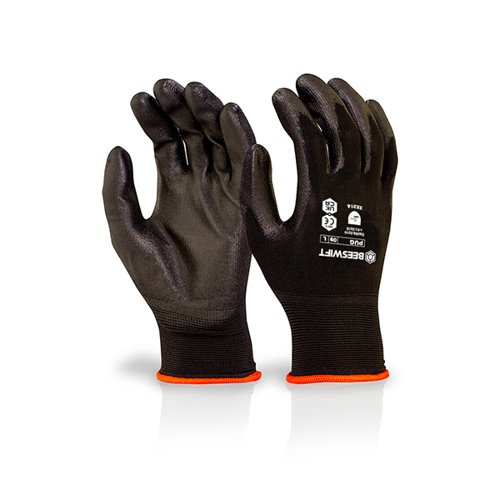 Beeswift PU Coated Gloves Black S