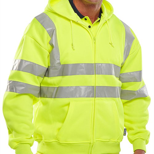 BSW13509 Beeswift Zip Up Hooded High Visibility Sweatshirt