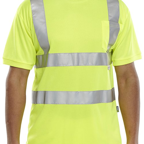 Beeswift Crew Neck High Visibility T-Shirt Saturn Yellow 2XL