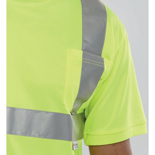 Beeswift Crew Neck High Visibility T-Shirt Saturn Yellow 2XL