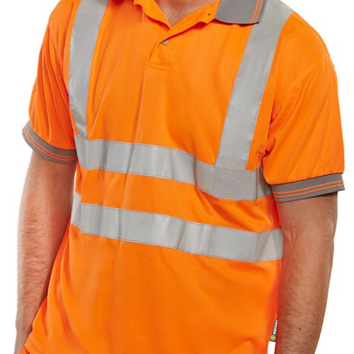 Beeswift High Visibility Short Sleeve Polo Shirt Orange S