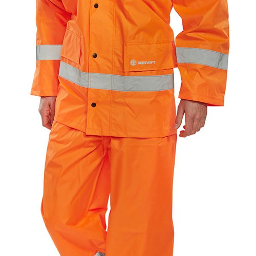 Beeswift Lightweight EN471 EN343 Jacket/Trouser Suit Orange 4XL