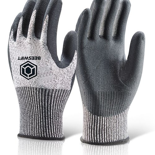 Beeswift Microfoam Nitrile Cut 3 Gloves Black S