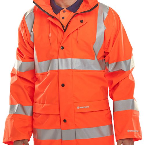 Beeswift Super B-Dri High Visibility Breathable Jacket Orange 3XL