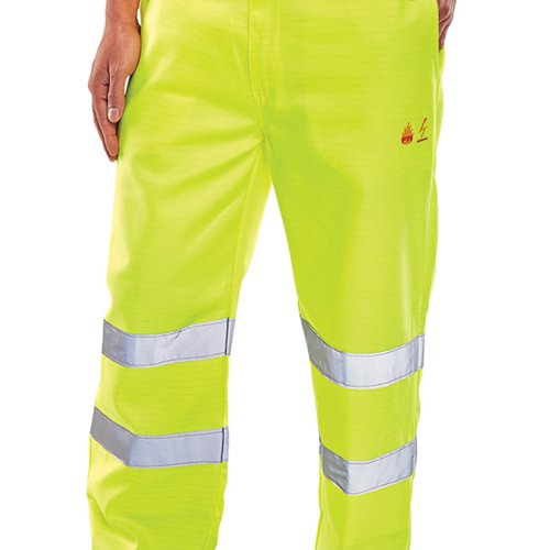 Beeswift High Visibility Fire Retardant Anti Static Trousers BSW18391 Buy online at Office 5Star or contact us Tel 01594 810081 for assistance